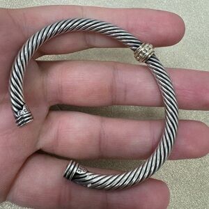 David Yurman Sterling Silver and 14K solid yellow gold Twisted Cuff Bracelet